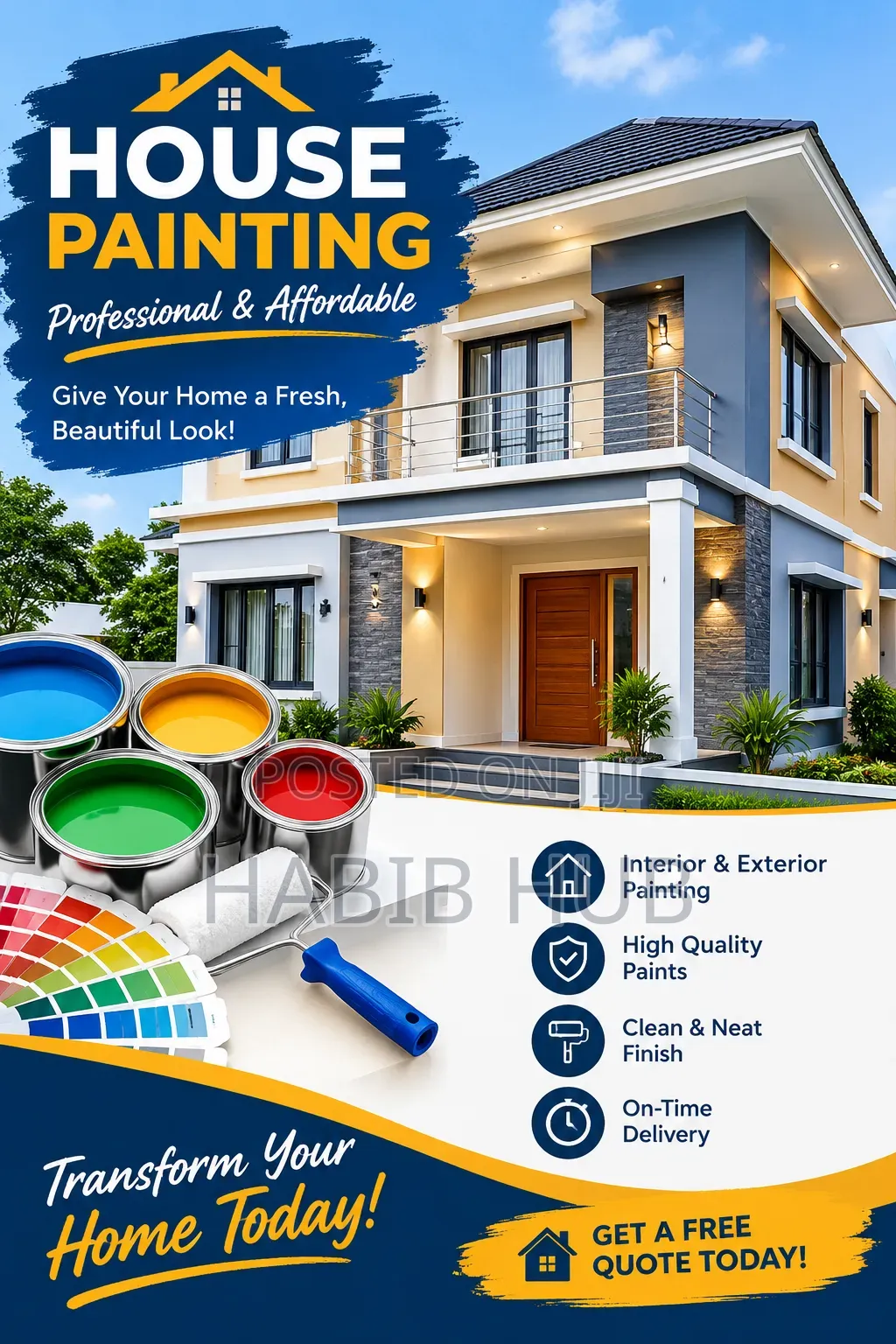 Professional House Painting – Interior Exterior & Decorative Finishing