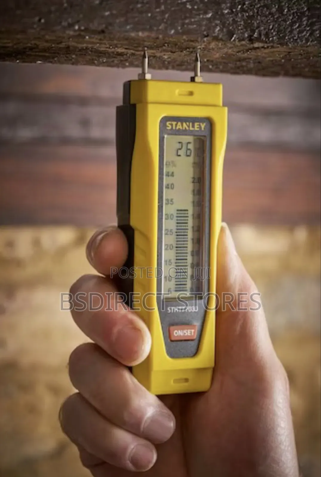 STANLEY Moisture Meter Two Detection Pins LCD Screen Measures Masonry