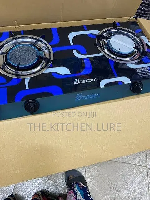 Boscon Double Burner Tempered Glass Table Top Gas Cooker