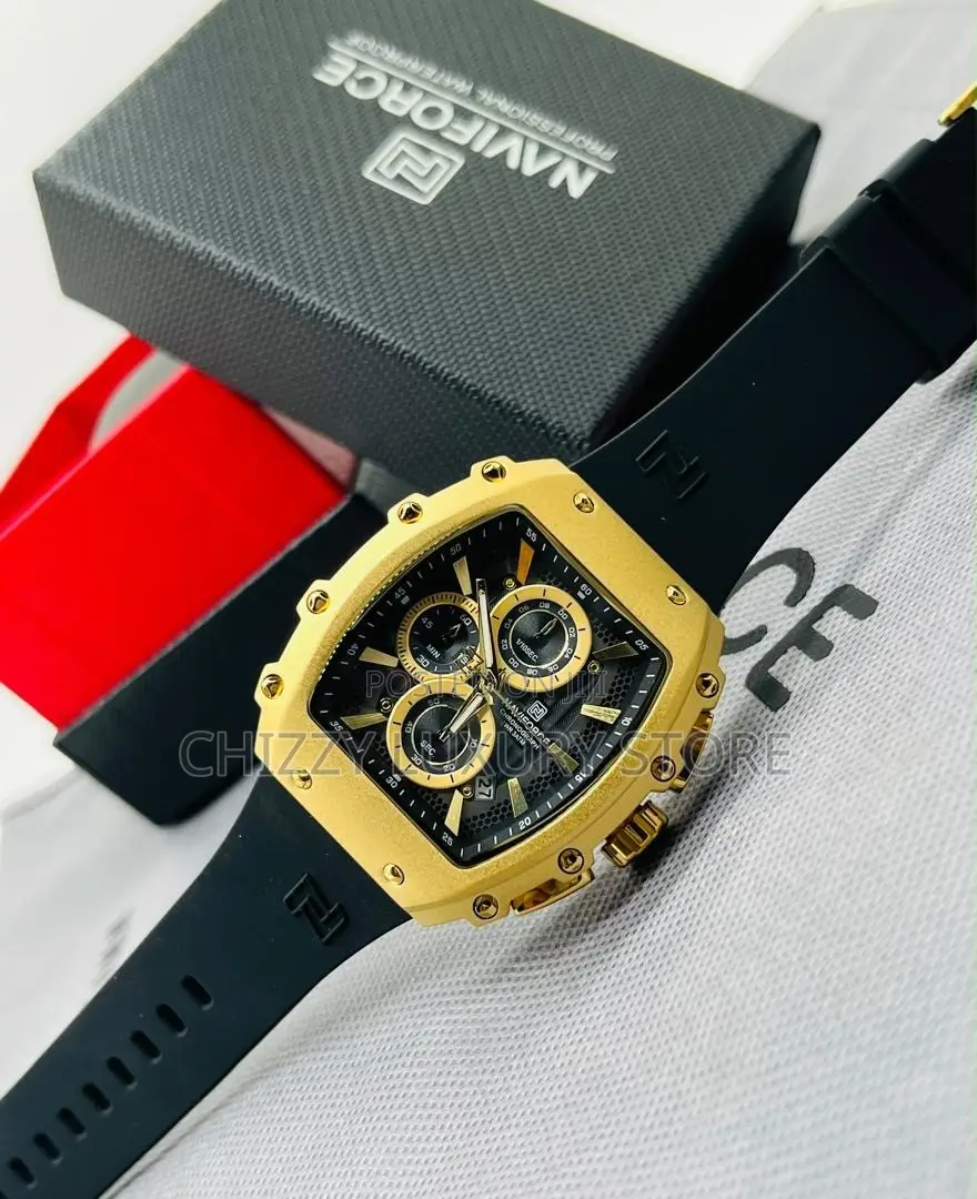 Naviforce Quality Men Rubber Strap Wristwatch