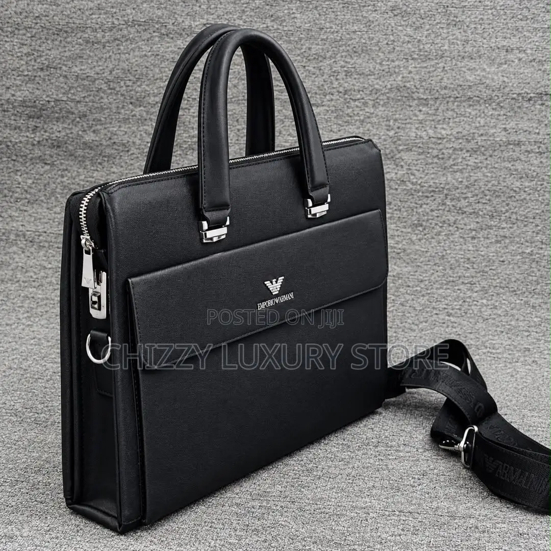 Emporio Armani Quality Luxury Men Genuine Leather Laptop Bag