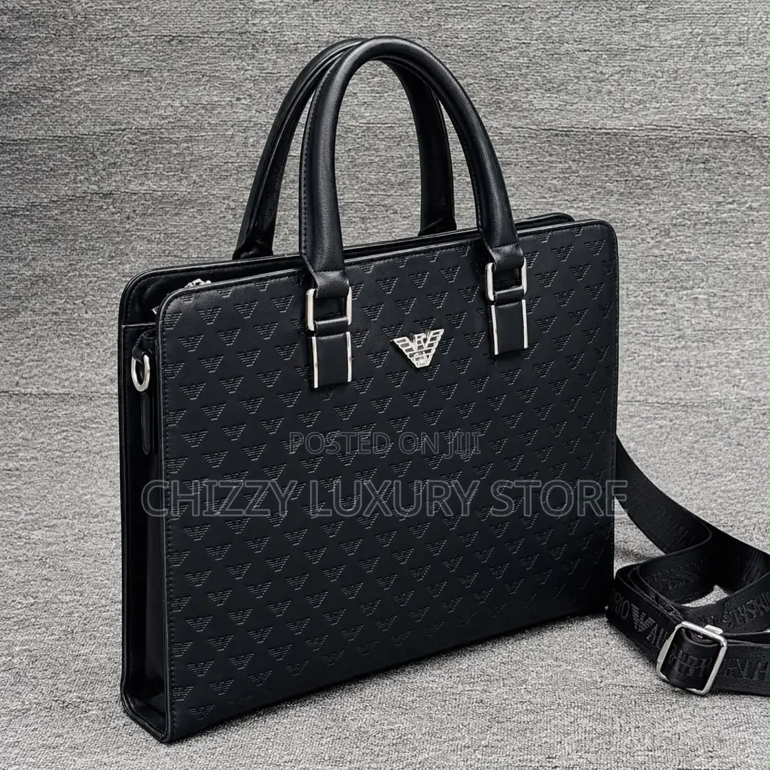 Emporio Armani Quality Luxury Men Genuine Leather Laptop Bag