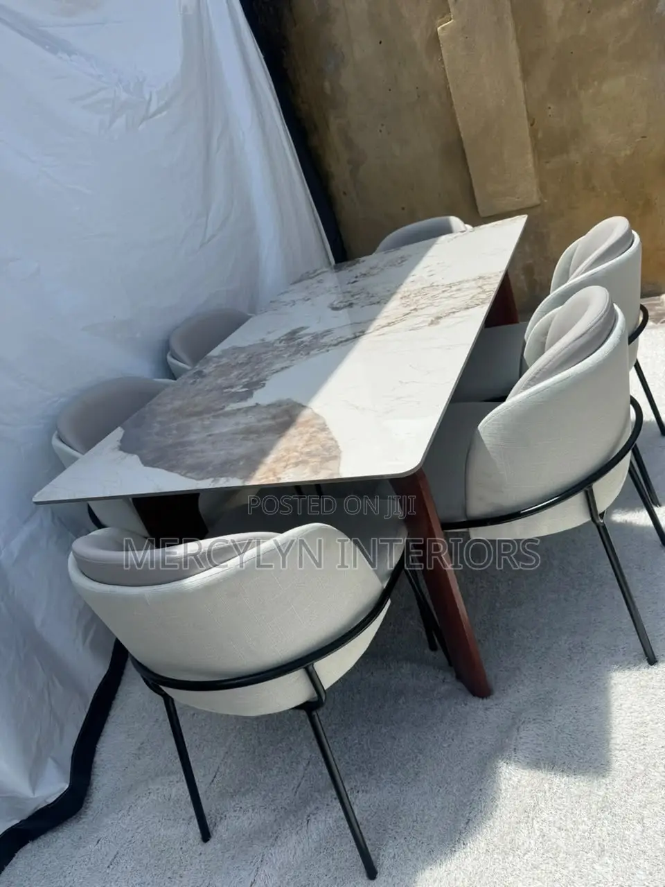 6 Seater Marble Dining Set