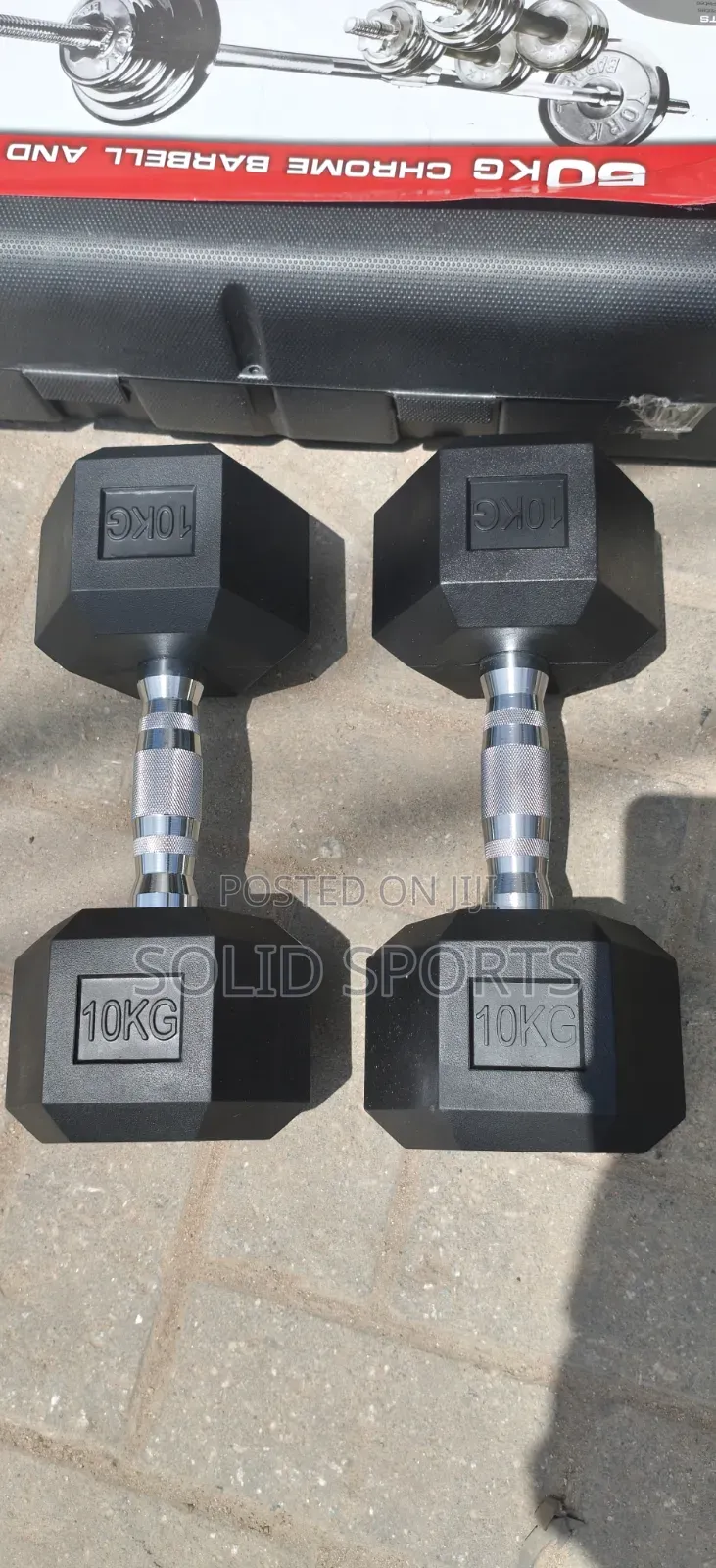 Solid Fitness 10kg Hexagon Dumbbells