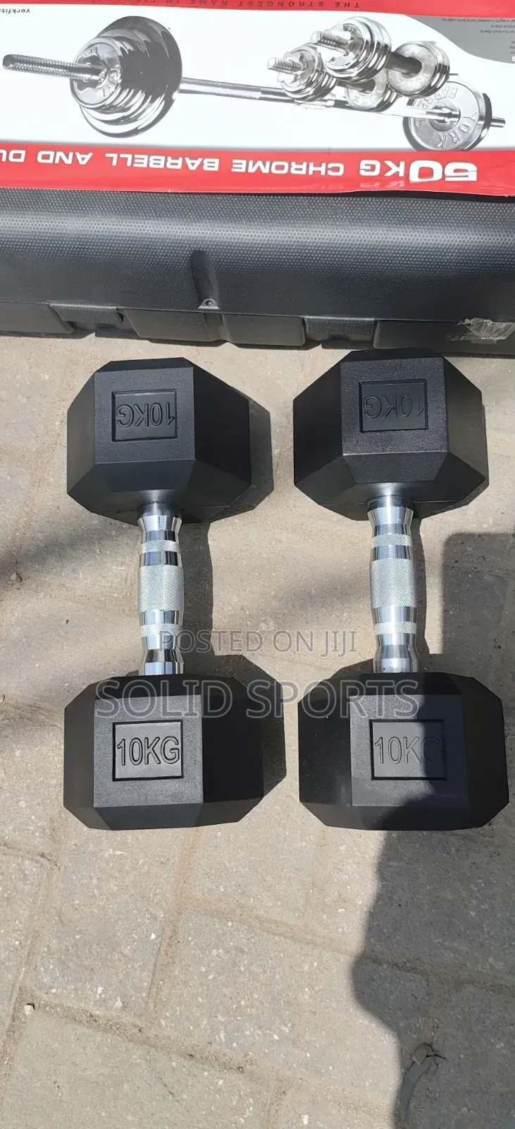 Solid Fitness 10kg Hexagon Dumbbells