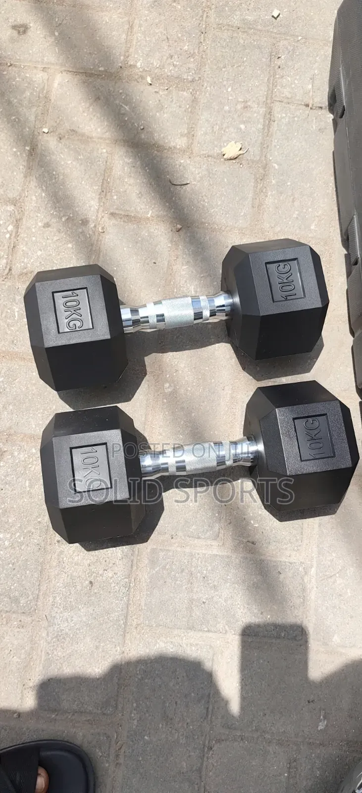 Solid Fitness 10kg Hexagon Dumbbells