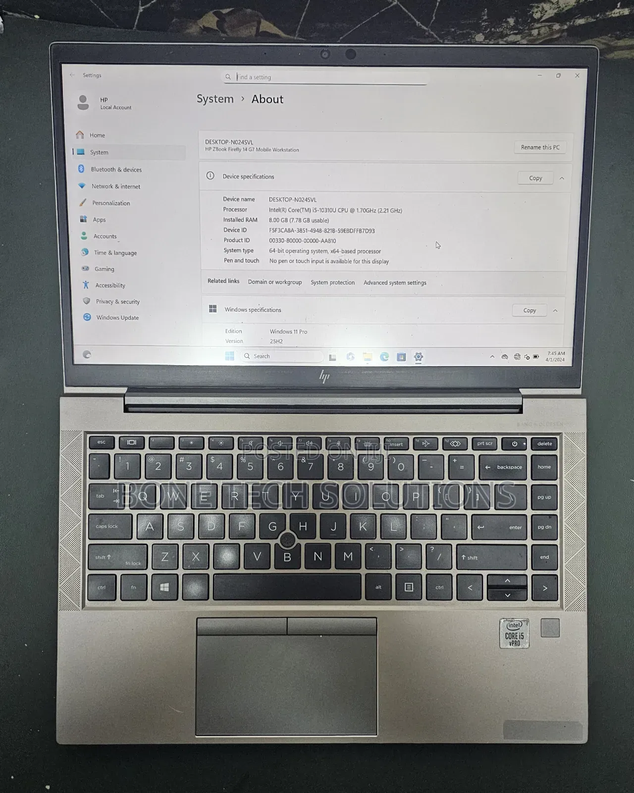 Laptop 8GB Intel Core i5 SSD 512GB