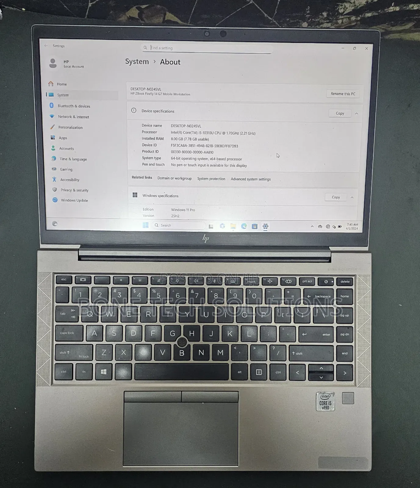 Laptop 8GB Intel Core i5 SSD 512GB
