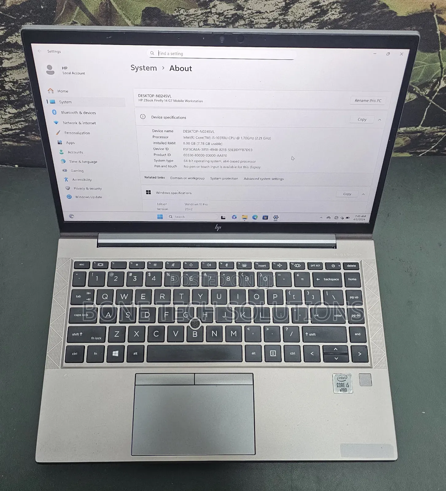 Laptop 8GB Intel Core i5 SSD 512GB