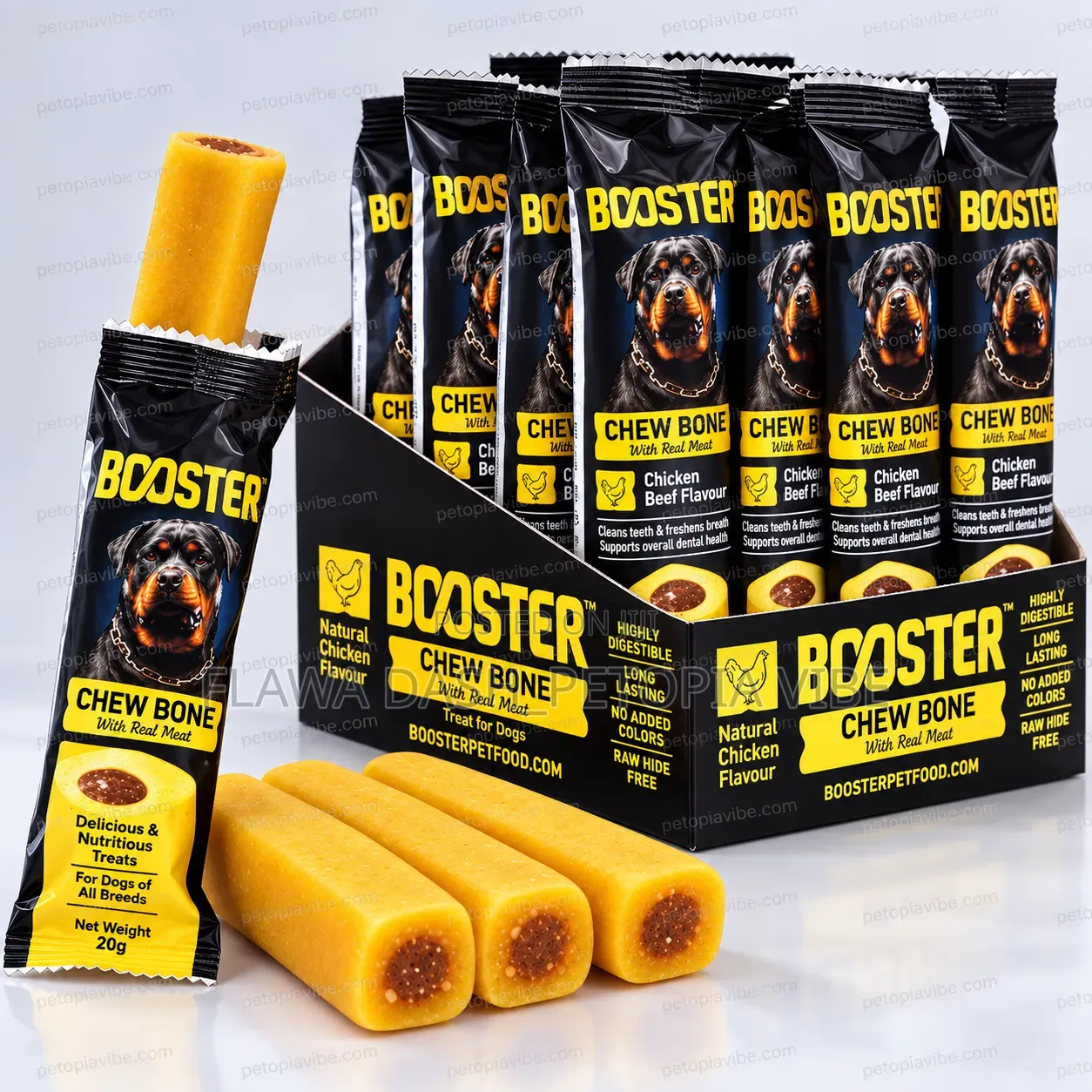 BOOSTER Chew Bone Chicken & Beef Flavour With Real Meat 20g
