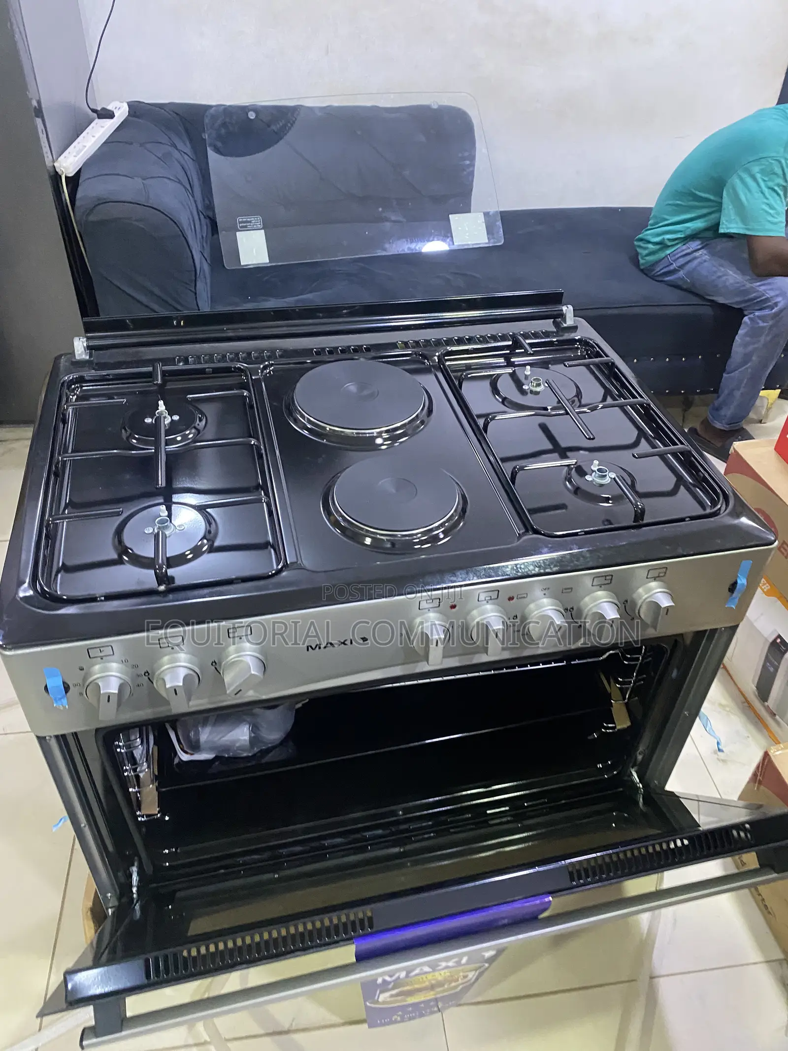 Maxi 60×90 Mixed-Fuel Cooker F9E42G2 – Six Burners and Oven