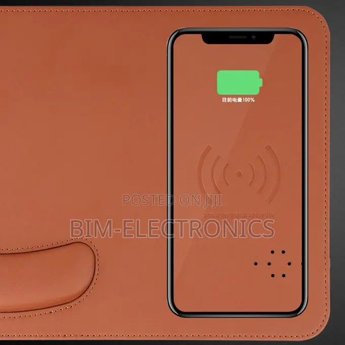 Wireless Charging Mouse Pad Led Light Small Pu Mat-2 in 1.