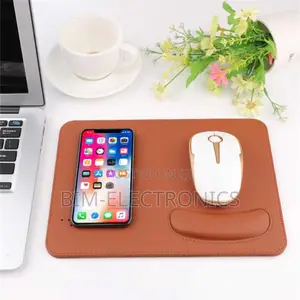 Wireless Charging Mouse Pad Led Light Small Pu Mat-2 in 1.
