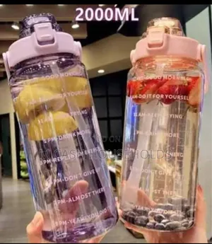 Motivational Time Markings Sports Water Bottle With Straw