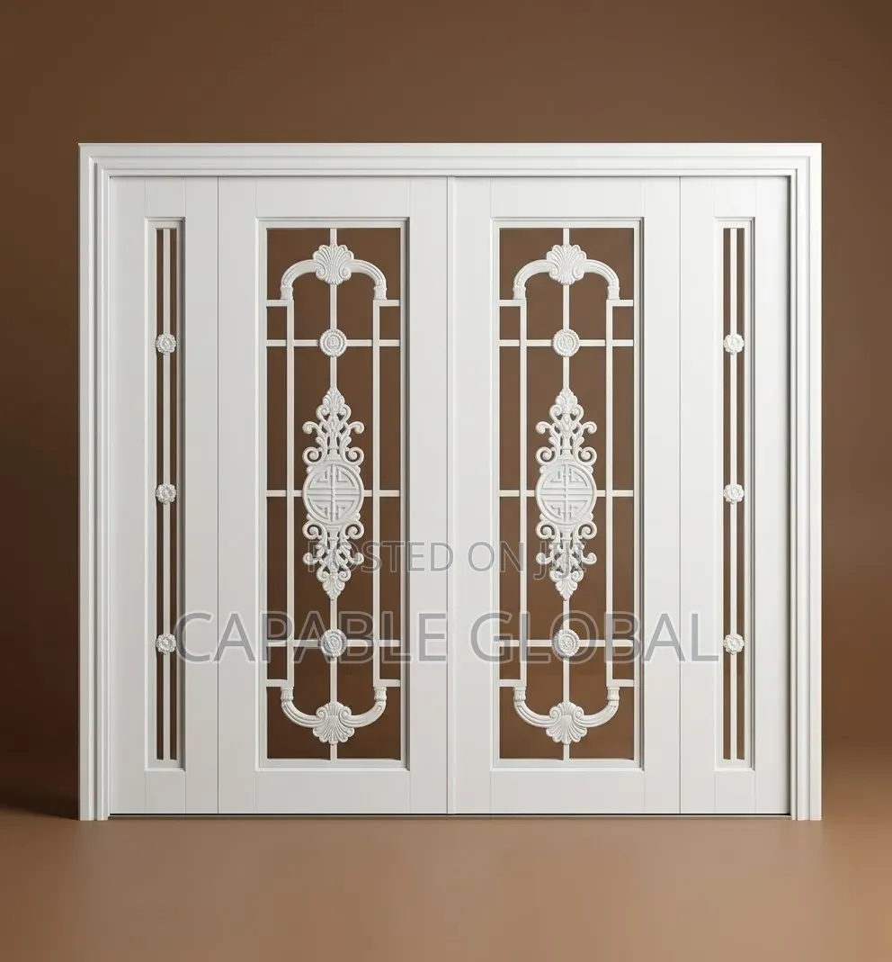 Royal Baroque White Double Entrance Door