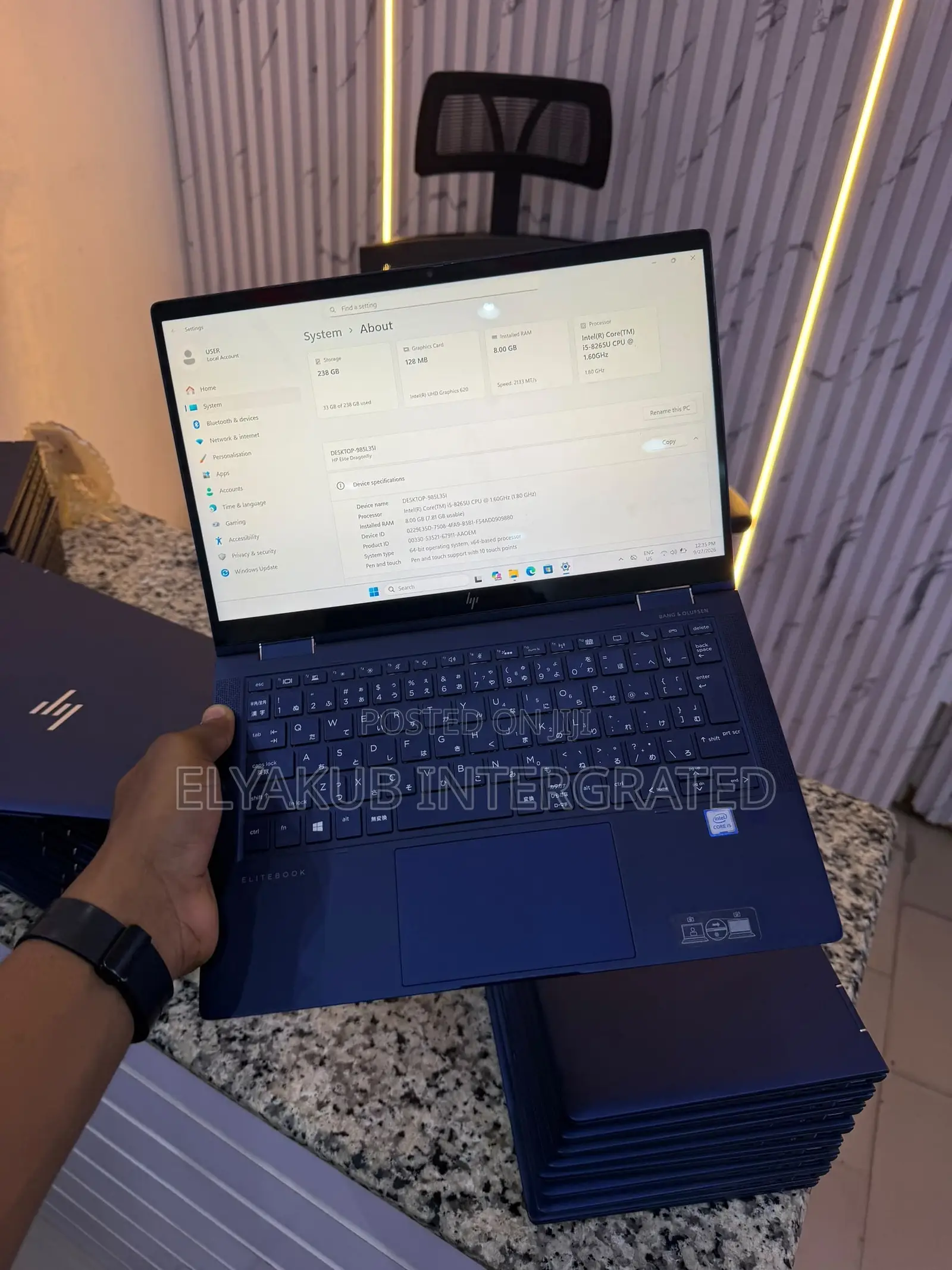 New Laptop HP Elite Dragonfly x360 8th Gen 8GB Intel Core i5 SSD 256GB