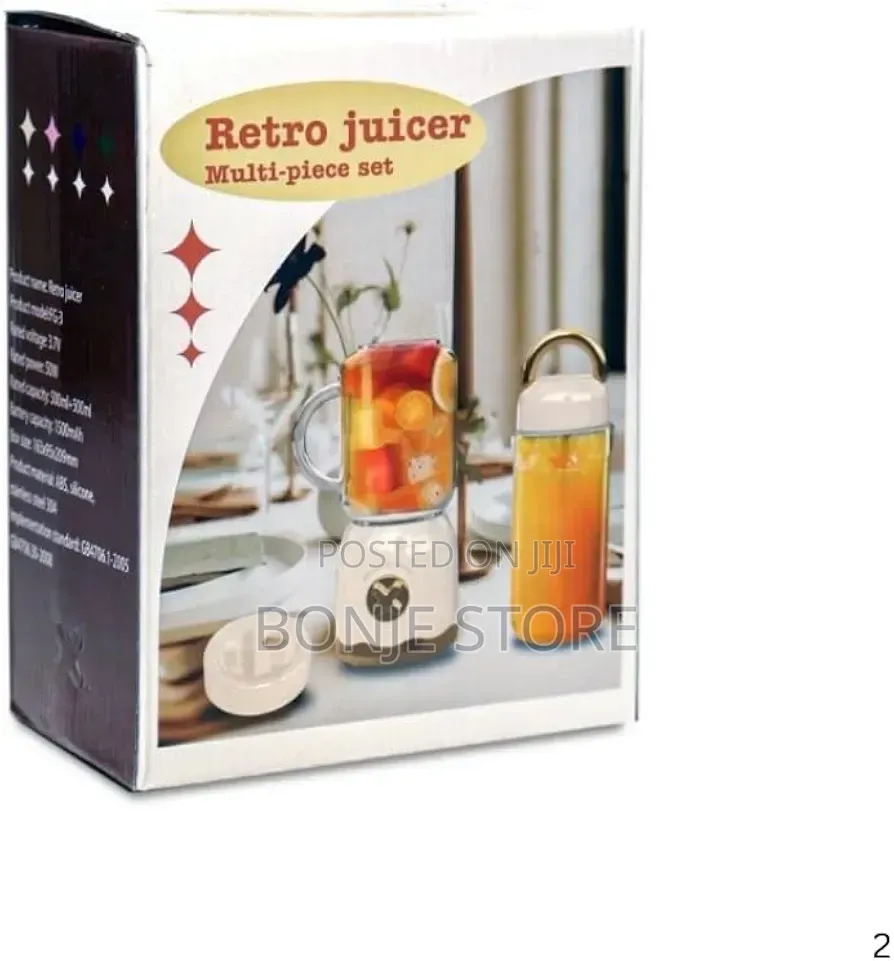 Retro Juicer Multi-Piece Set – Portable Electric Blender With Jar Cup