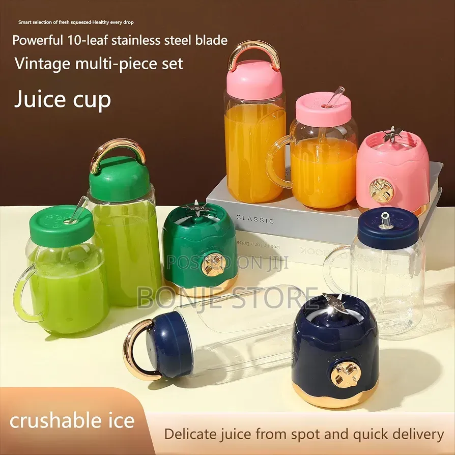 Retro Juicer Multi-Piece Set – Portable Electric Blender With Jar Cup