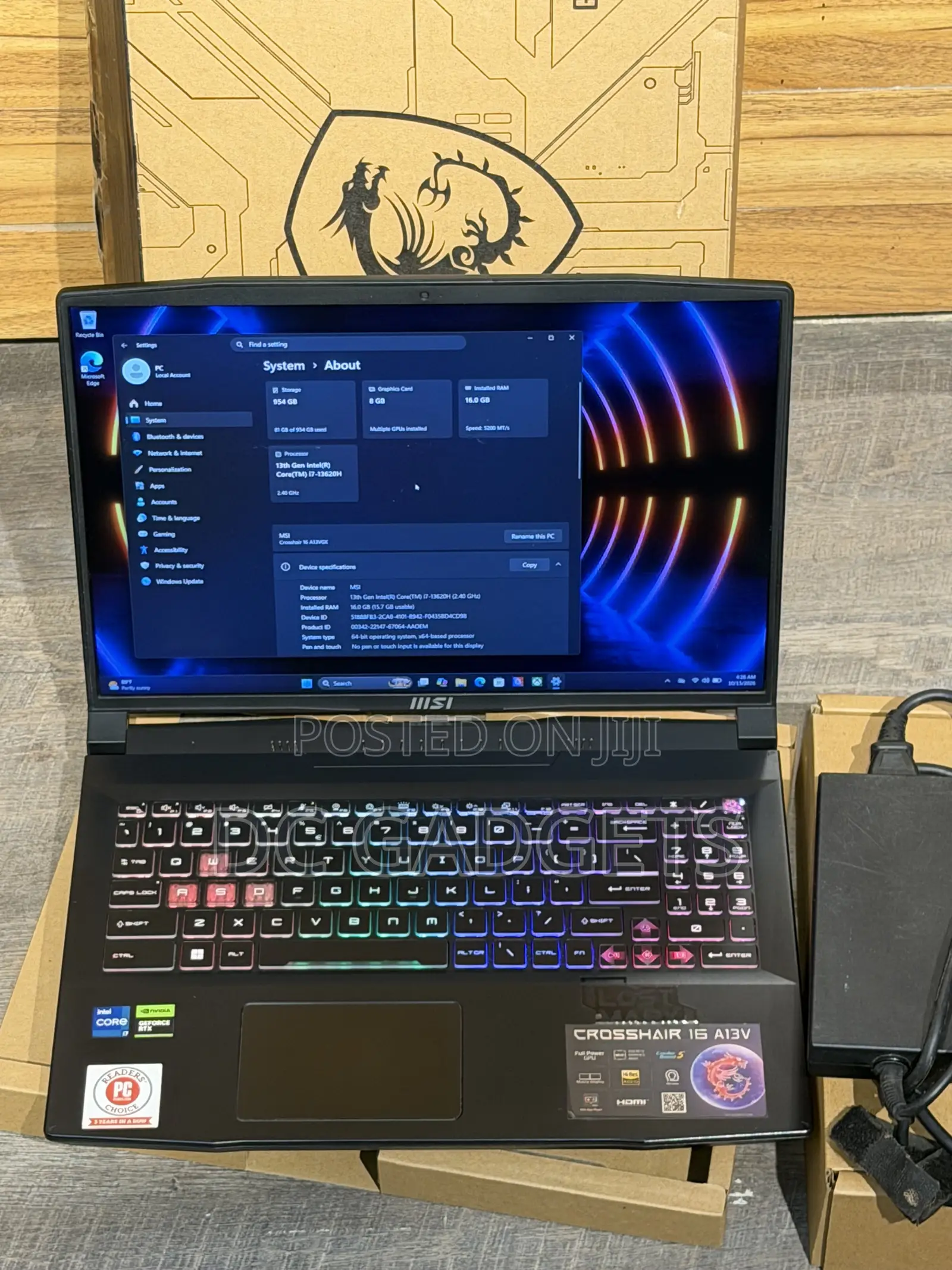 Laptop MSI Crosshair 15 16GB Intel Core i7 SSD 1T