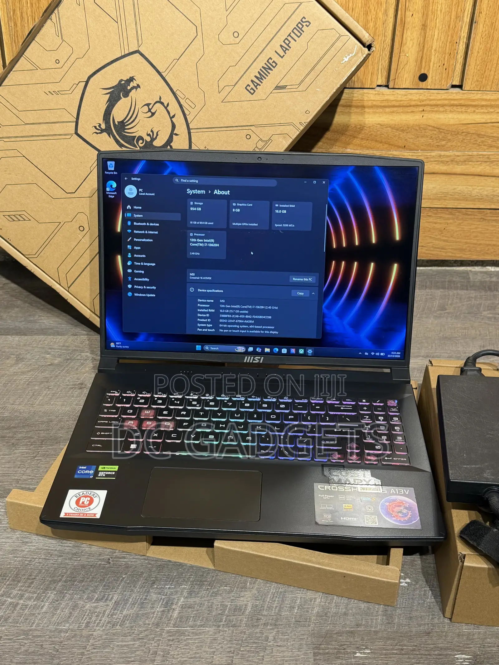 Laptop MSI Crosshair 15 16GB Intel Core i7 SSD 1T
