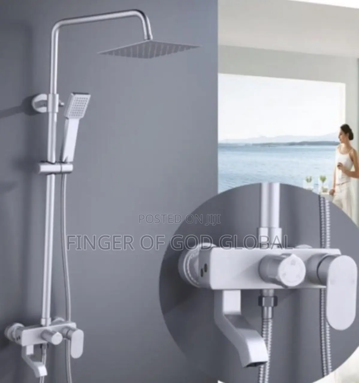 Modern Stainless Steel Rainfall Shower Set With Hand Shower