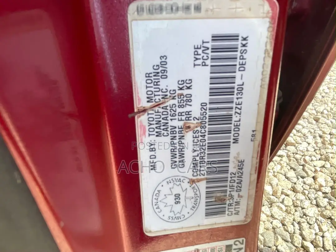 Toyota Corolla 2004 Red