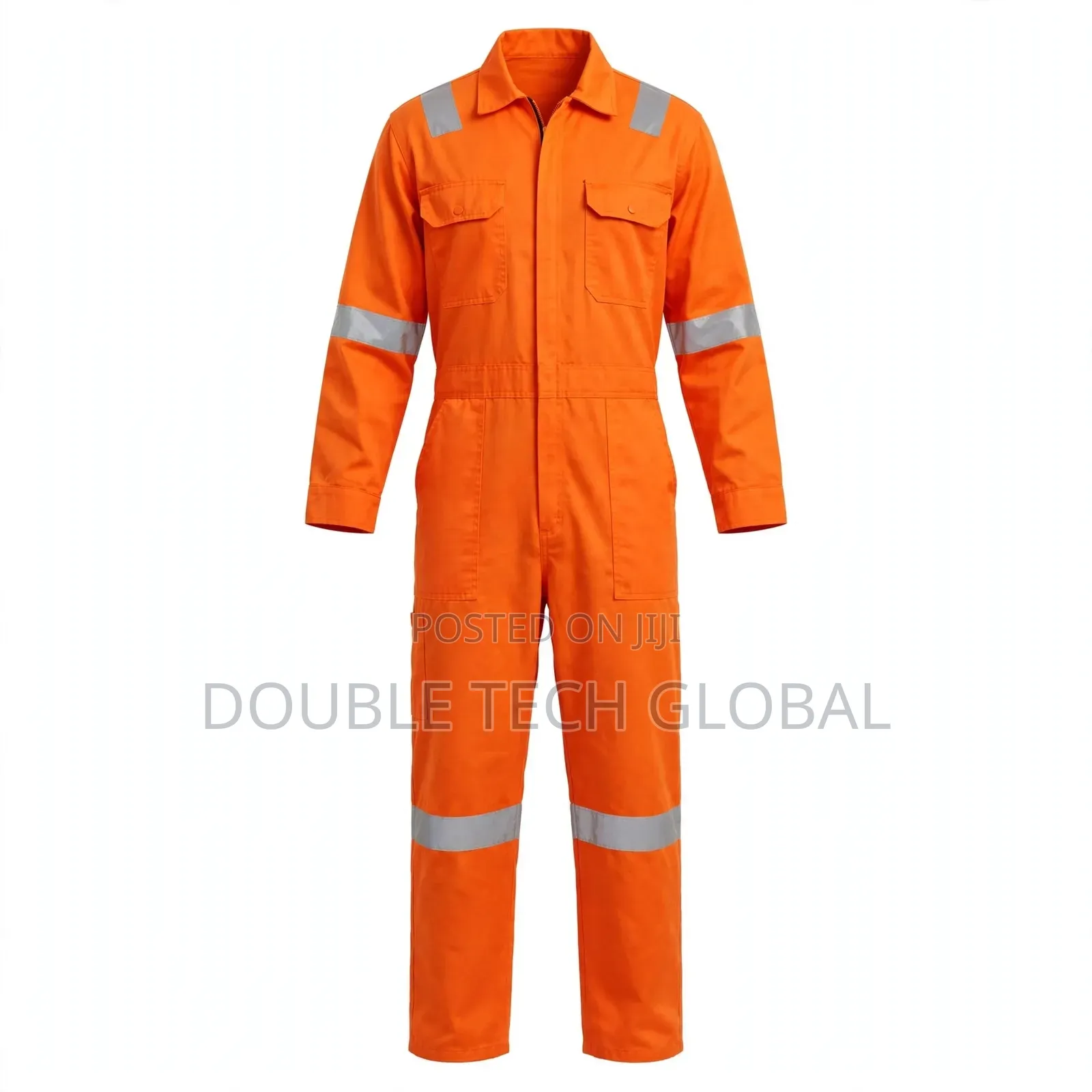 High Visibility Safety Coverall - Orange Reflective Work Overall