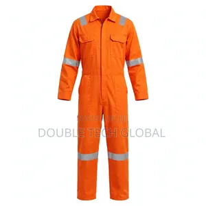 High Visibility Safety Coverall - Orange Reflective Work Overall