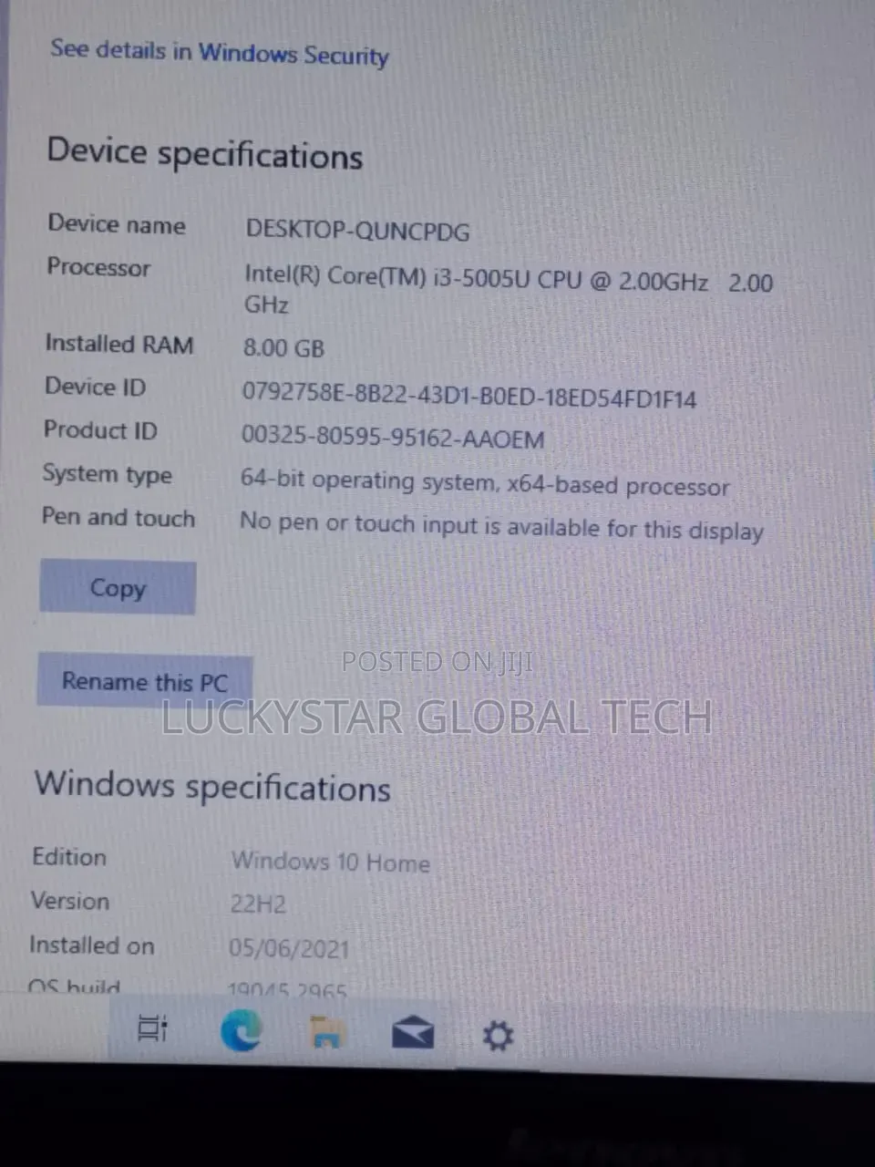 Laptop Lenovo 8GB Intel Core i3 HDD 320GB