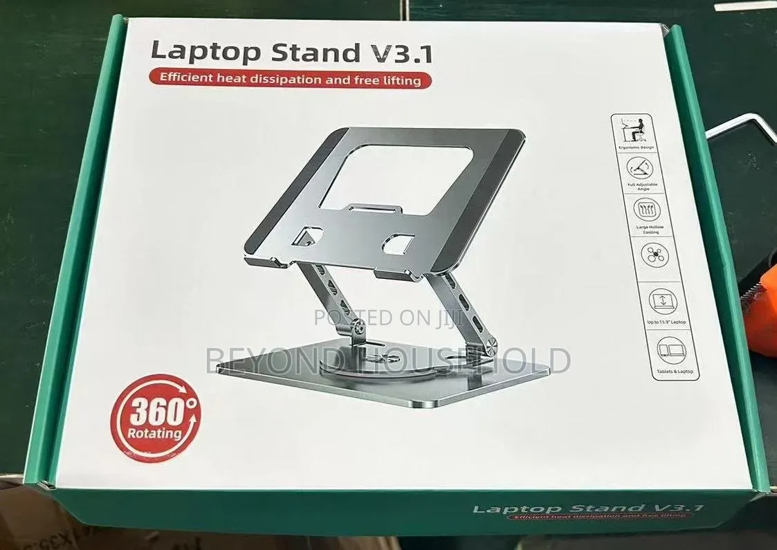 360° Rotating Ergonomic Laptop Stand – Adjustable Aluminum Riser