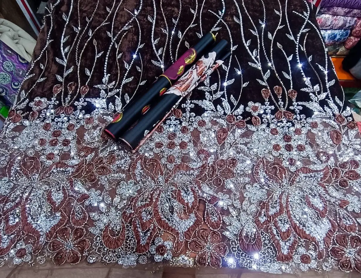Exquisite Floral Beaded Lace