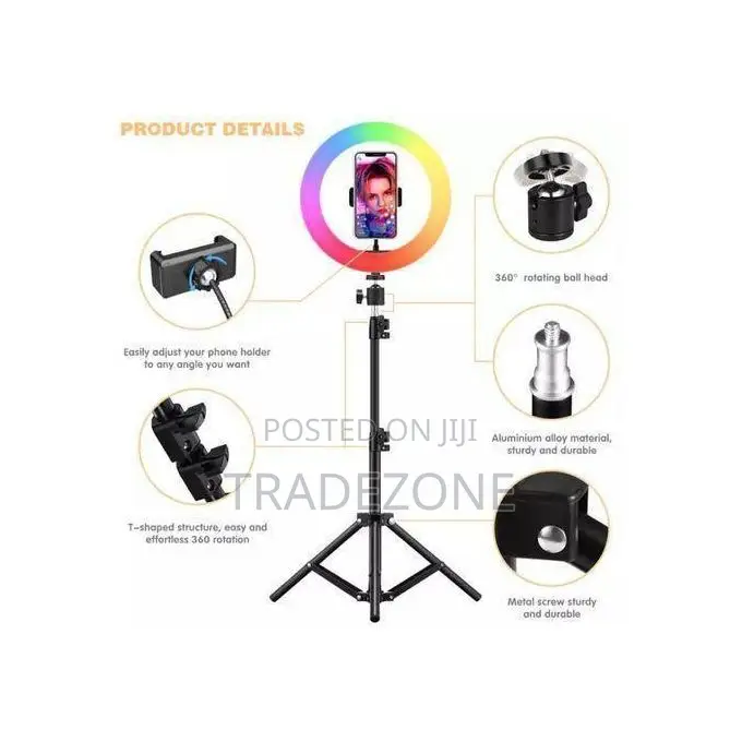 RGB Led 13 Inches RGB Ringlight + Tripod Stand