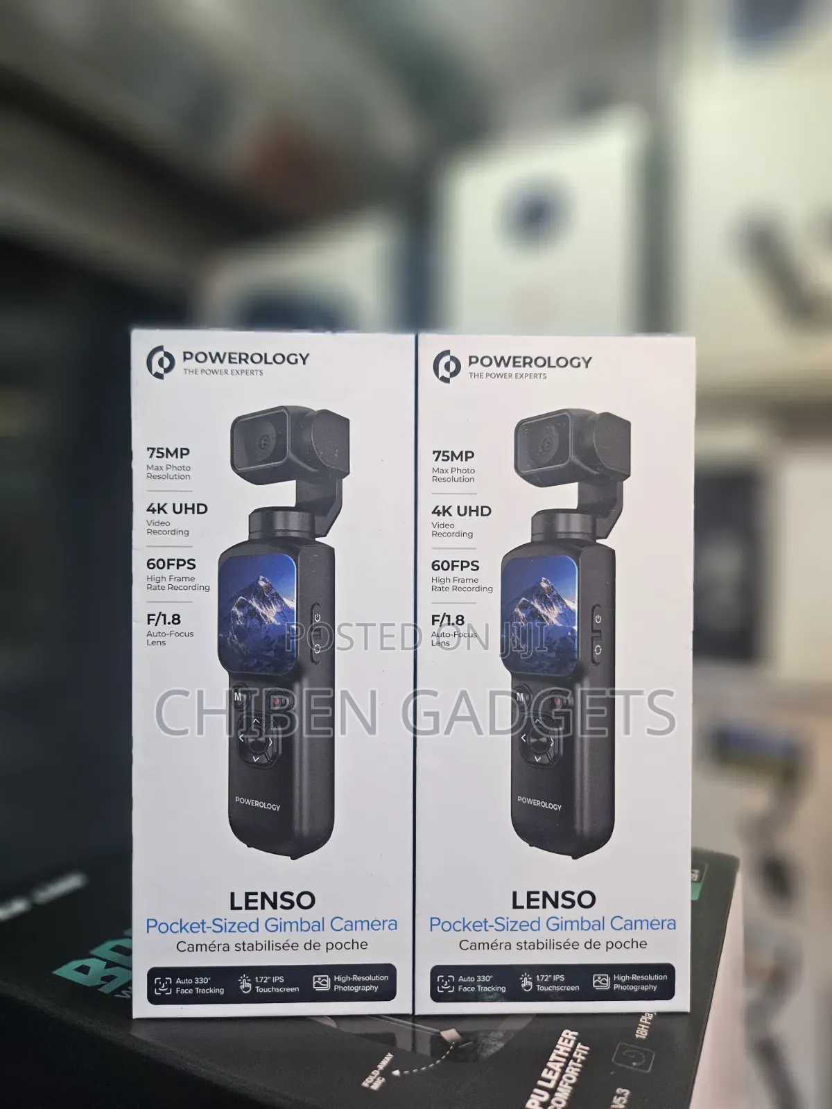 Powerology Lenso Pocket Sized Gimbal Camera Black