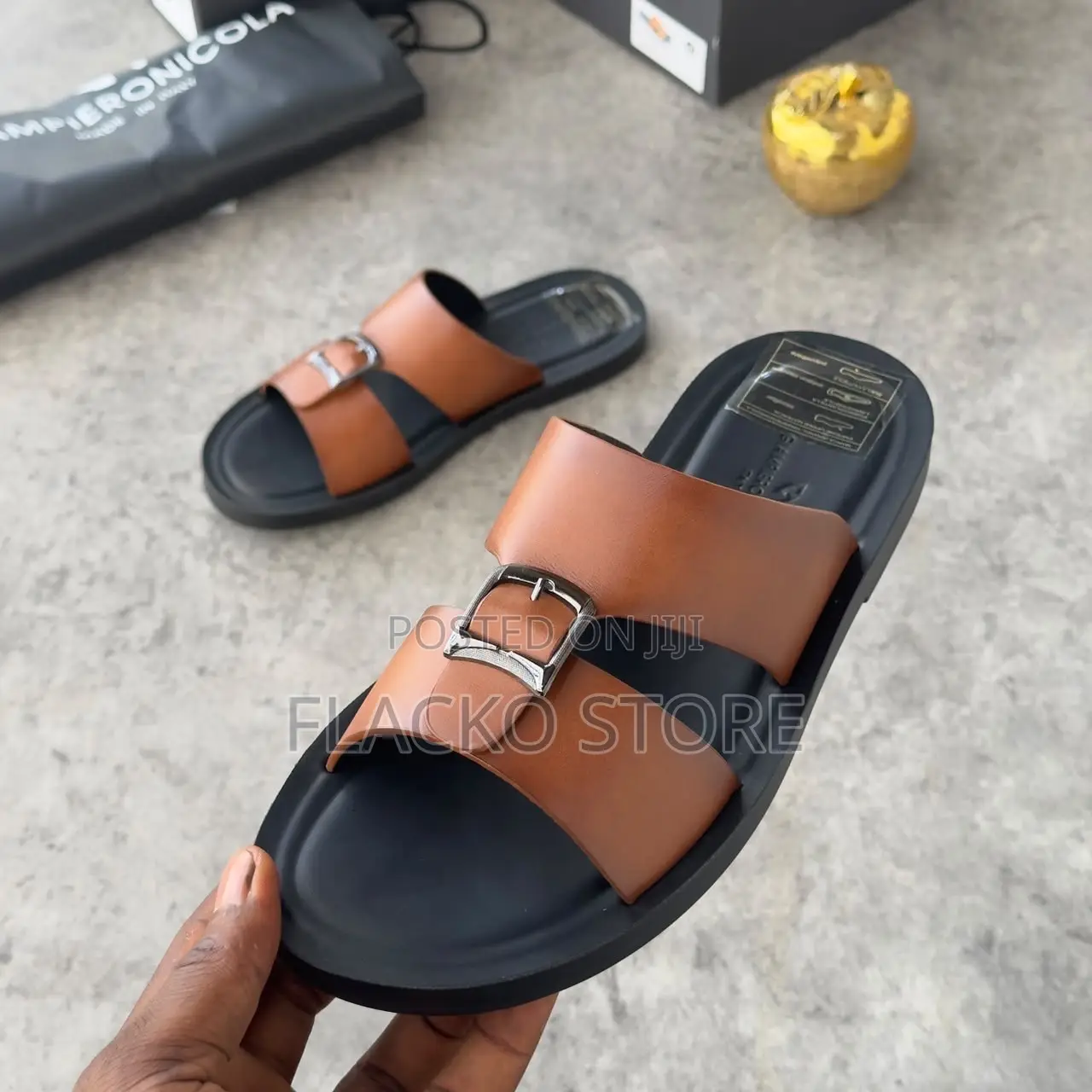 High Quality Giampieronicola Italian Leather Slippers