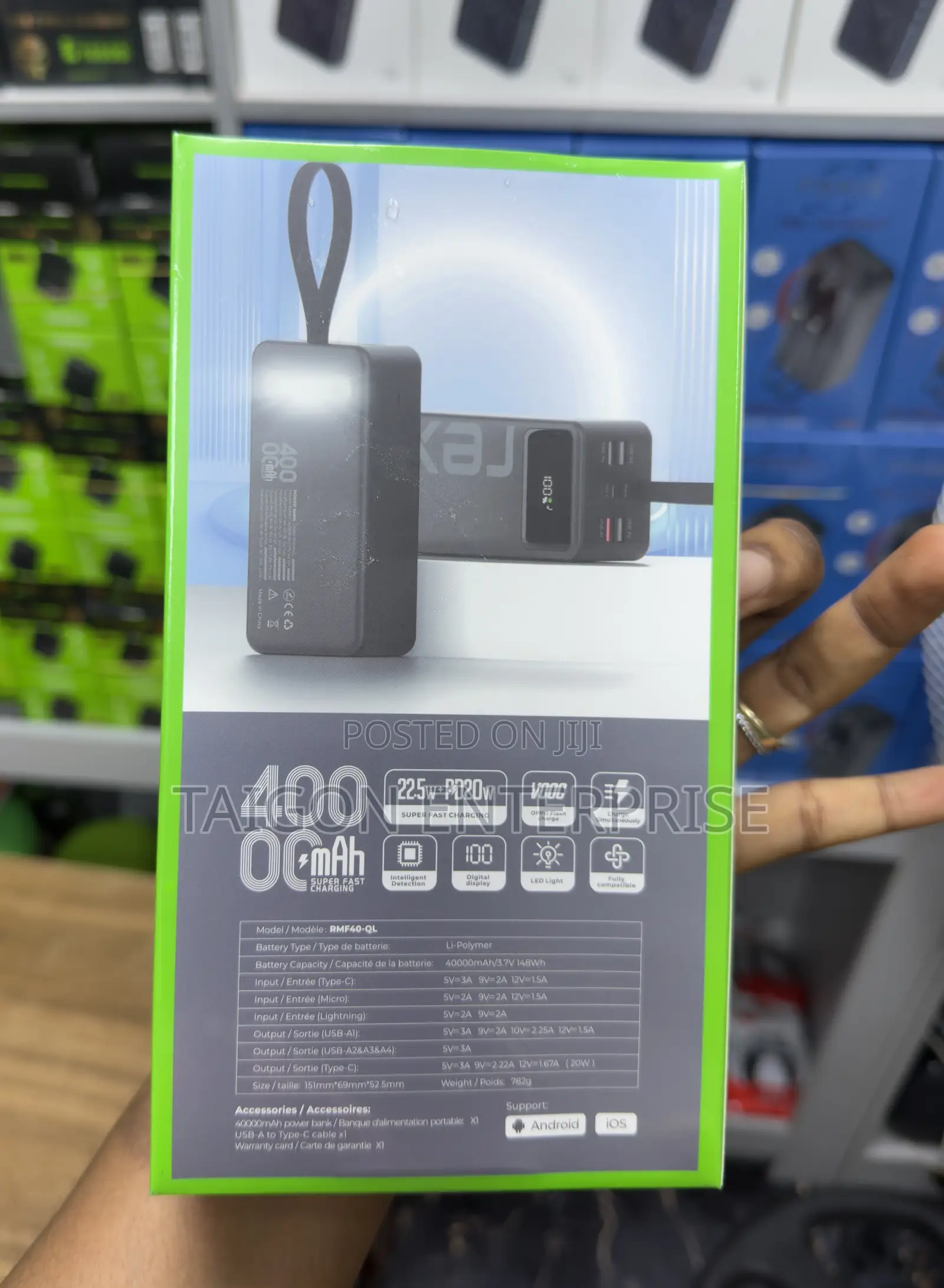 Rexi 40,000mAh (22.5W )Super Fast Charging Powerbank (RMF40-QL )