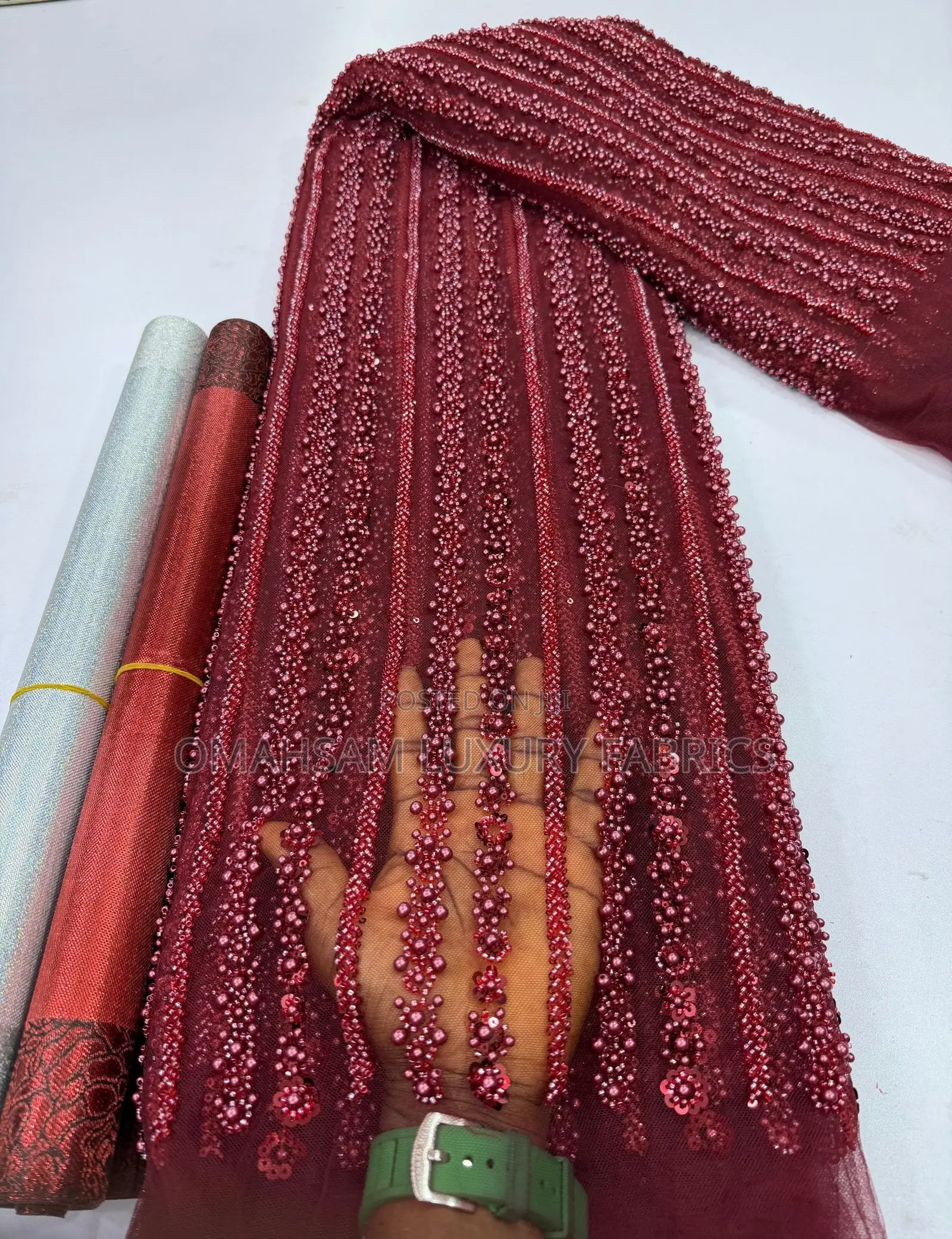 Fully Handbeaded Lace