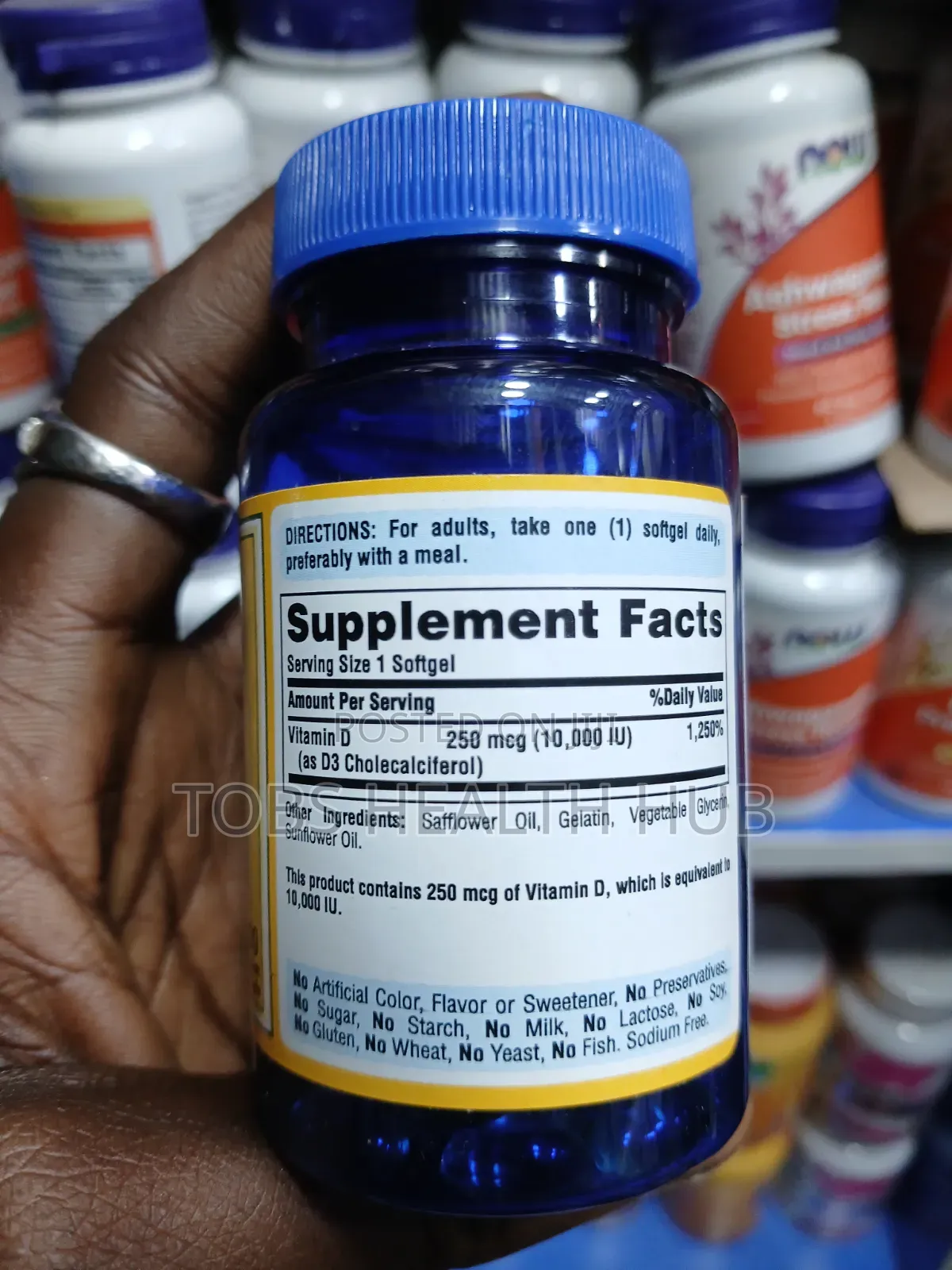 Puritan’s Pride Vitamin D3 10,000 IU (250mcg) – 100 Softgels