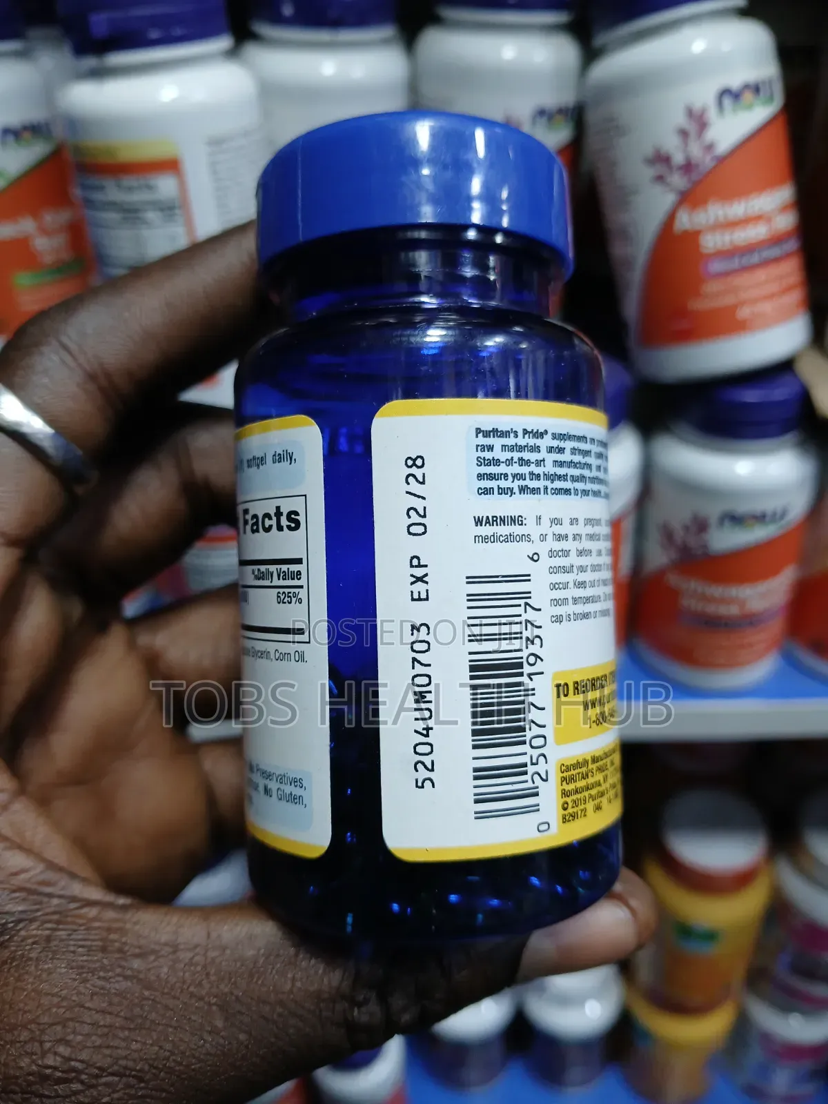 Puritan’s Pride Vitamin D3 5,000 IU (125mcg) – 100 Softgels