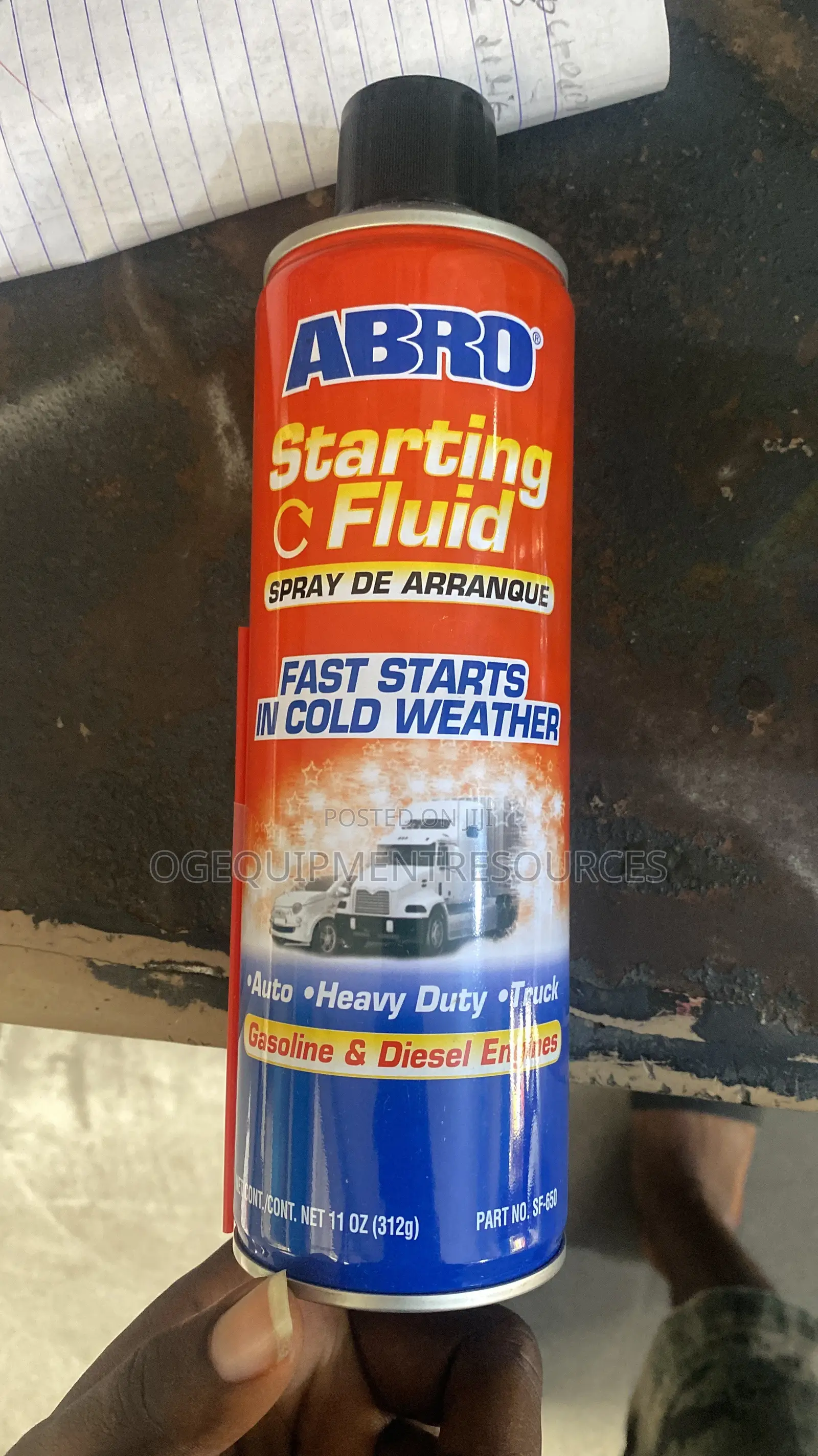 Abro Starting Fluid (Part No. SF-650).