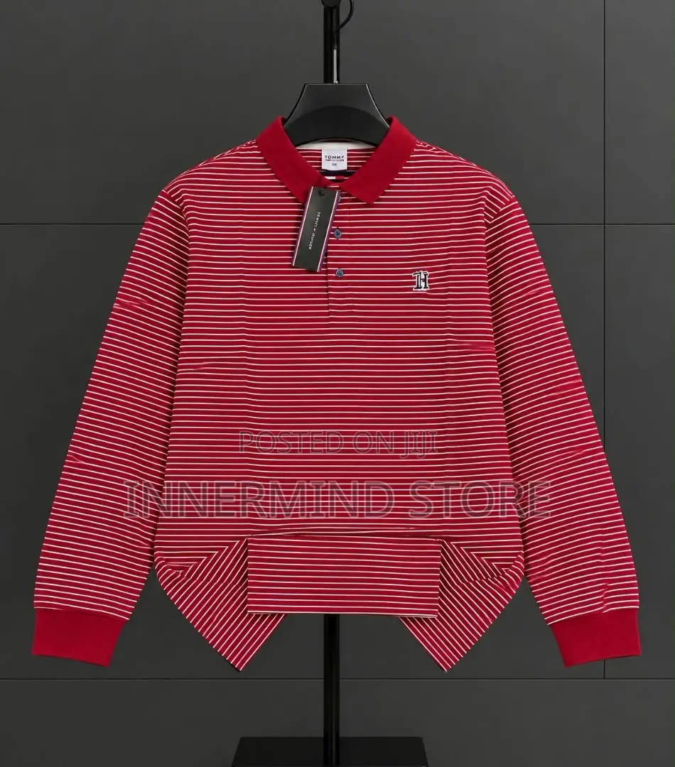 High Quality Tommy Hilfiger Collar Neck Long Sleeve T-Shirt
