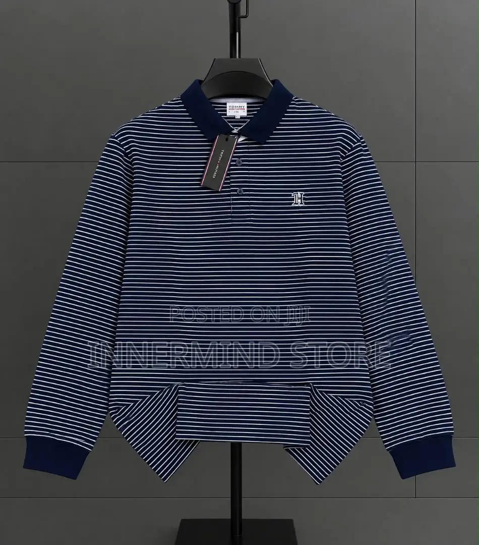 High Quality Tommy Hilfiger Collar Neck Long Sleeve T-Shirt