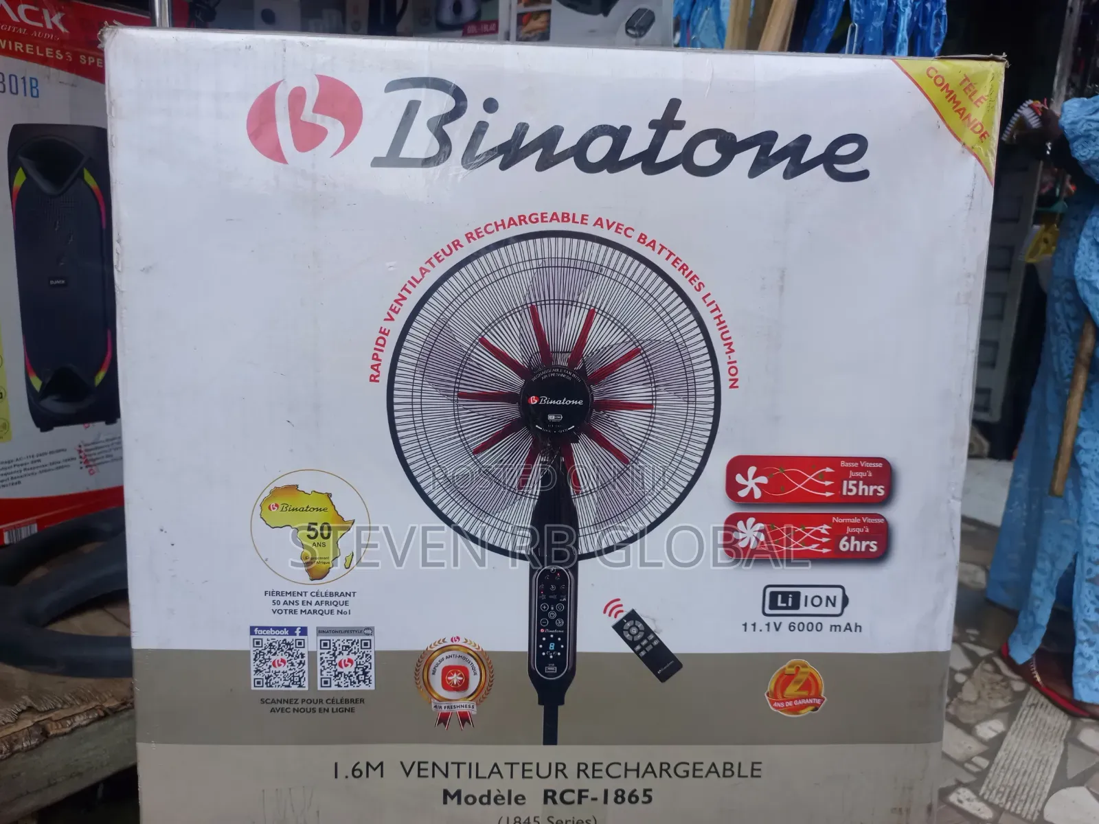 Binatone 18” Rechargeable Standing Fan With Remote Control | RCF-1865