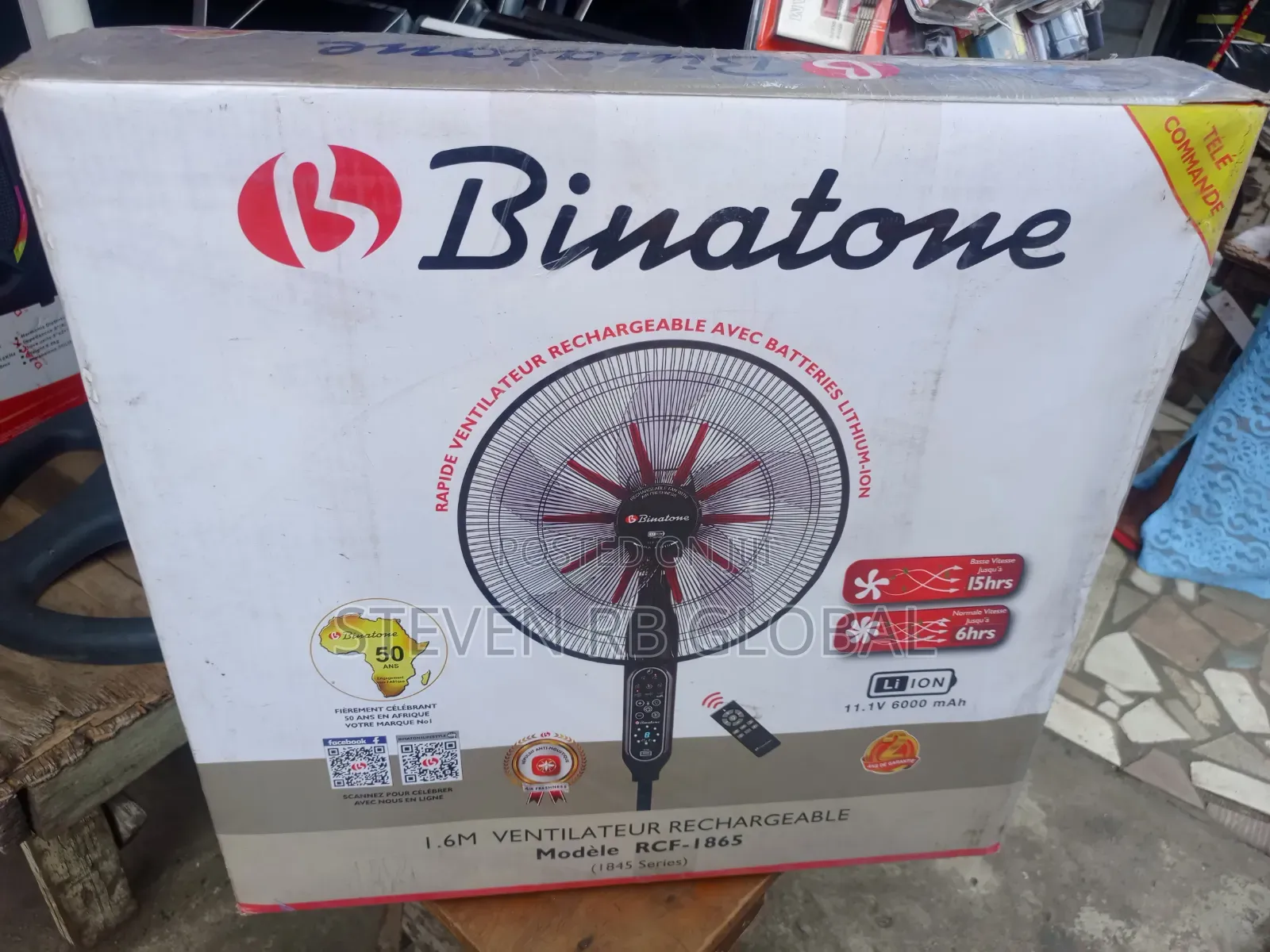 Binatone 18” Rechargeable Standing Fan With Remote Control | RCF-1865