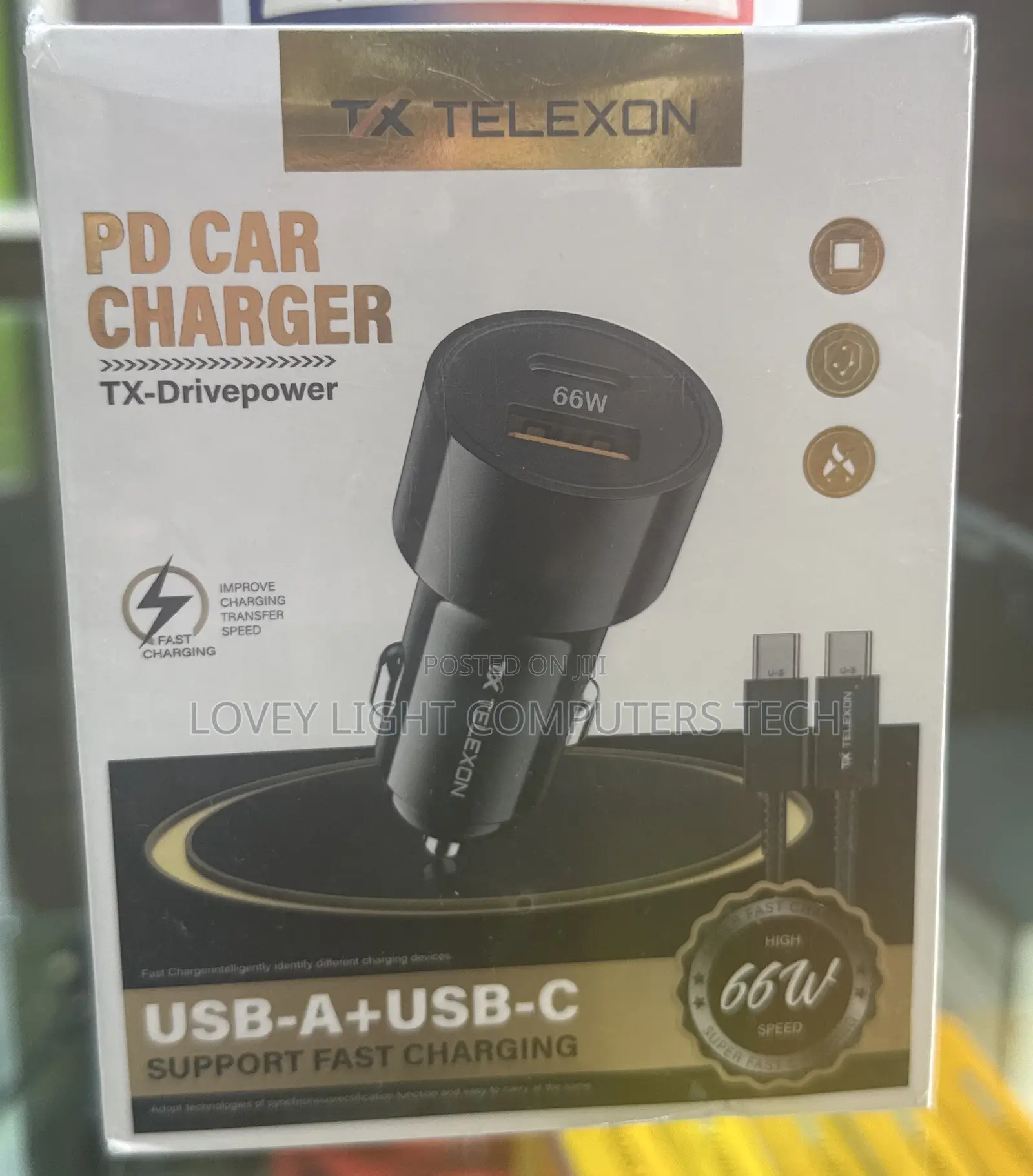 Telexon Pd Car Charger USB-A+USB-C