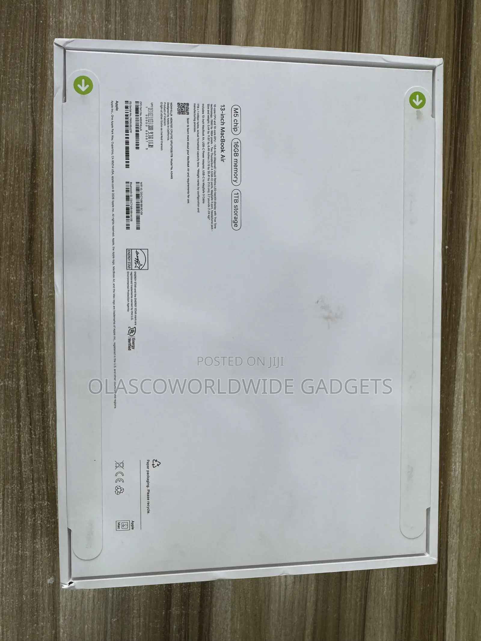 New Laptop Apple MacBook Air 2026 M5 16GB Apple M5 SSD 1T