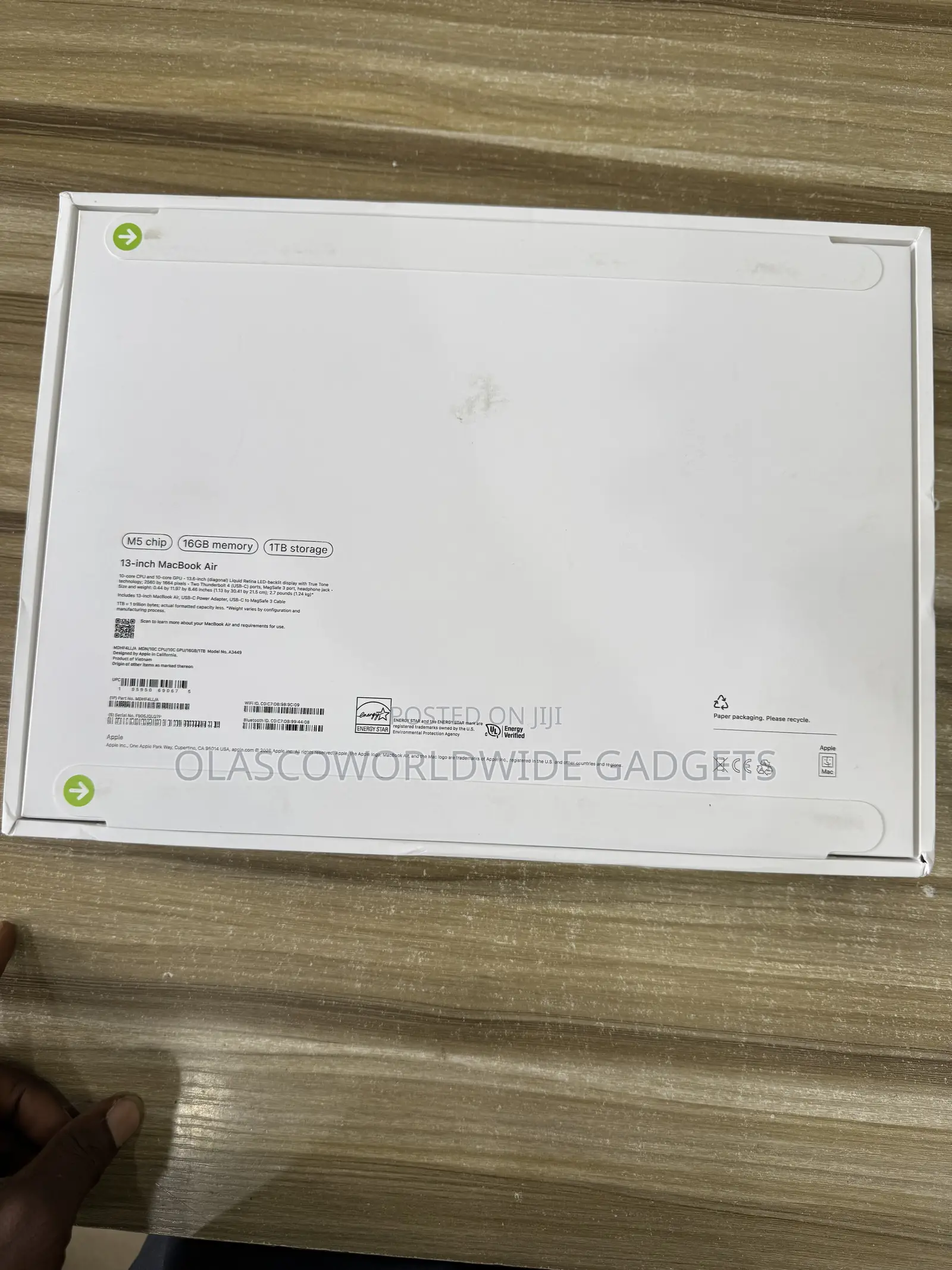 New Laptop Apple MacBook Air 2026 M5 16GB Apple M5 SSD 1T