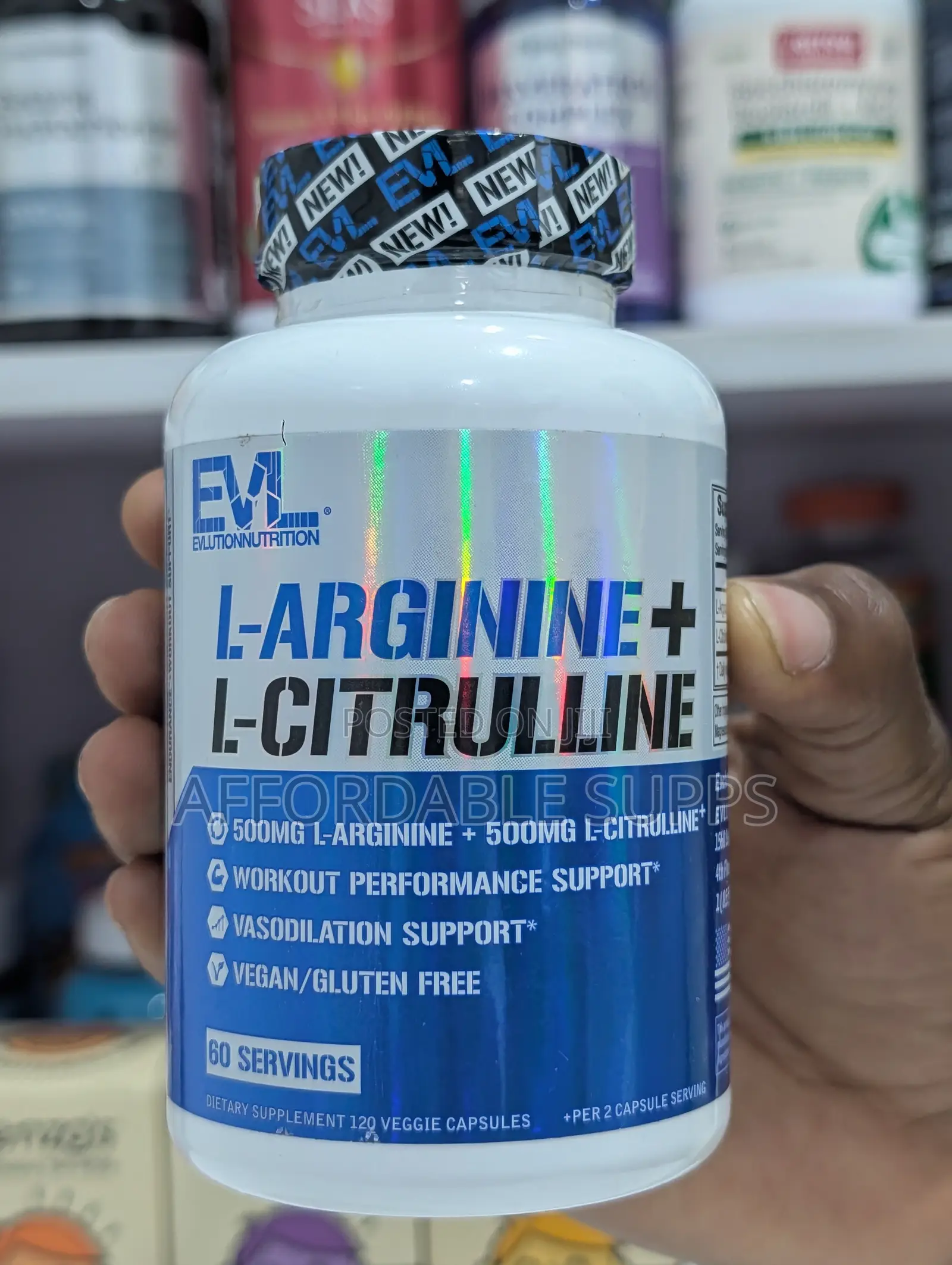 EVLution Nutrition L-Arginine + L-Citrulline 60 Capsules