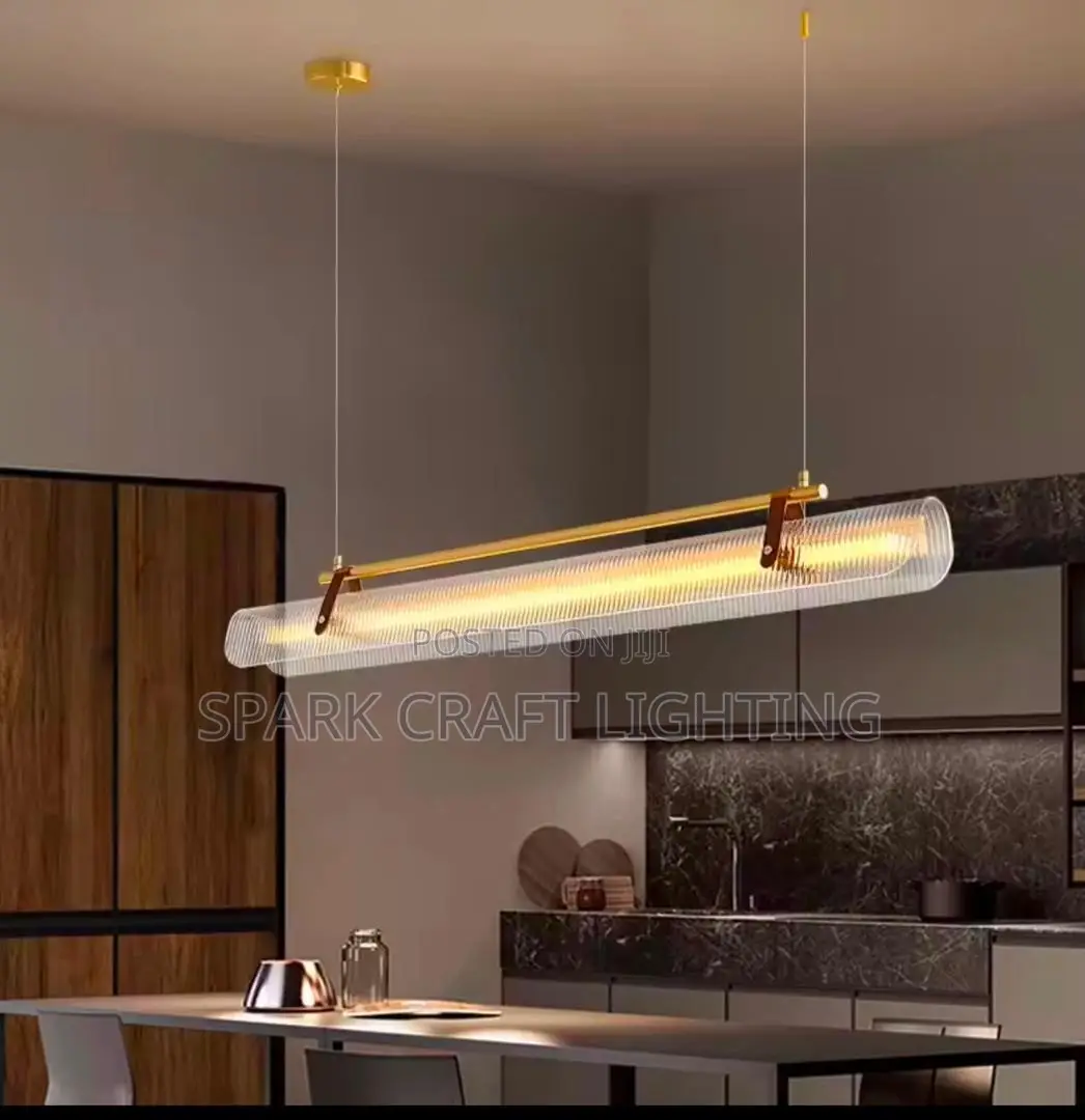 Luxury Gold & Black Prism Linear Pendant Light