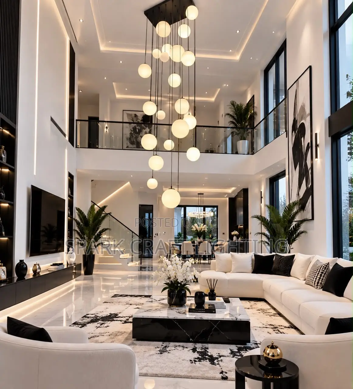 Luxury Celestial Glow Multi-Sphere Chandelier