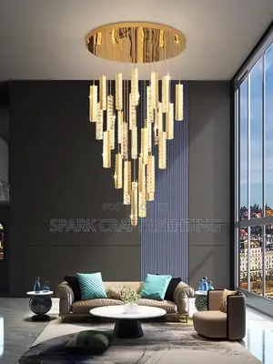 Gold Crystal Rain Chandelier